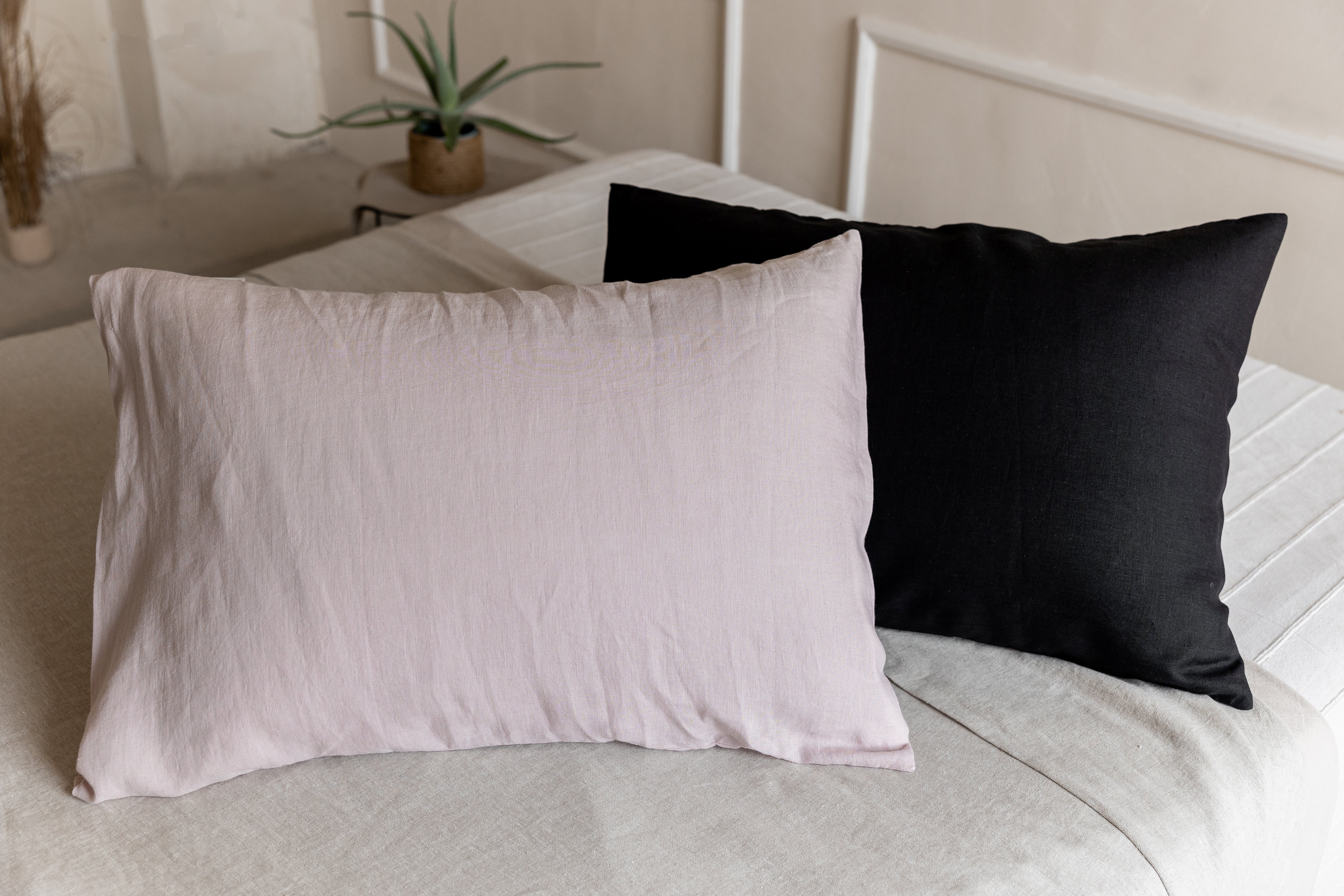 Ashen Pink Linen Pillowcases Linen Washed Fabric
