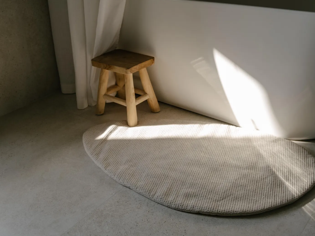 Stone-Shaped Hemp Linen Mat / filled HEMP Fiber filler in Linen fabric Custom size / Eco Home Decor