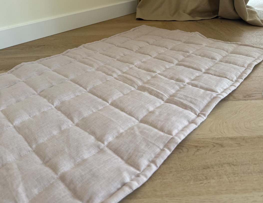 Hemp Yoga mat / Natural organic yoga rug/ hemp fiber in linen fabric / for Yoga studio pilates/Meditation / hand made/ Eco friendly