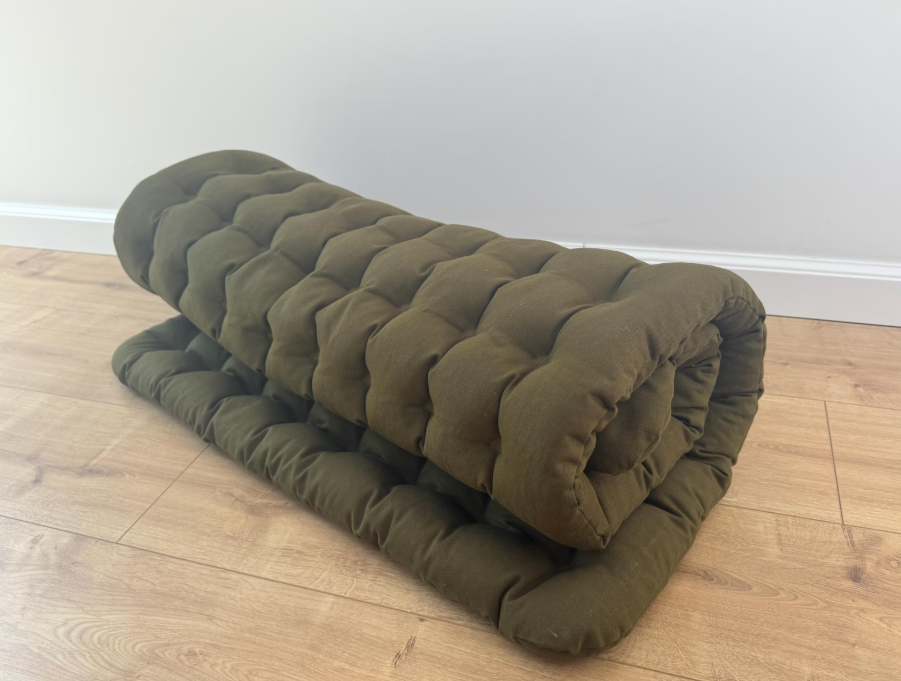 28"х51" (70x130cm) Natural Floor topper filled organic buckwheat hulls in Cotton fabric / Yoga Mat multi / Chamber Futon