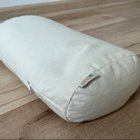 Cotton Bolster filled organic Buckwheat hulls yoga pillow Meditation pillow natural non dyed cotton fabric
