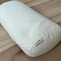 Cotton Bolster filled organic Buckwheat hulls yoga pillow Meditation pillow natural non dyed cotton fabric
