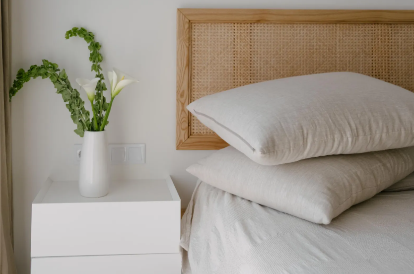 HEMP Pillow filled organic HEMP FIBER in linen fabric with regulation  height Hemp pillow