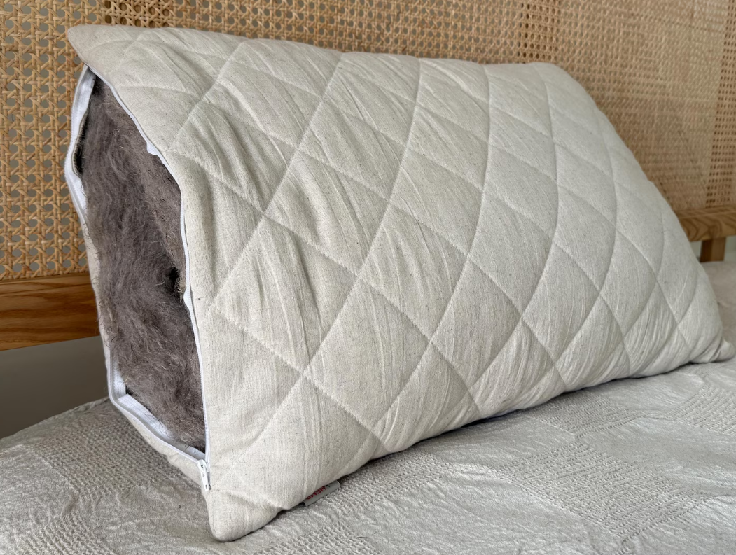 HEMP Pillow filled organic HEMP FIBER in Linen/Cotton fabric regulation height/Hemp pillow/ Hypoallergenic Bed Pillow Eco pillow