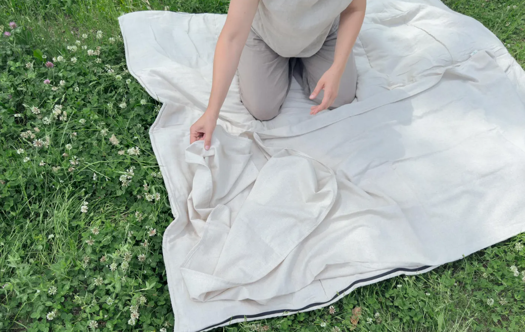 Linen Single Sleeping Bag Liner for Camping Hiking Hostel Travel non-dyed linen fabric custom made