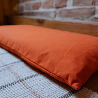 Floor Cushion with Buckwheat hulls 25"x12" (65x30cm) thick Linen Cover filler in a separate natural cotton Case Yoga Meditation pillow