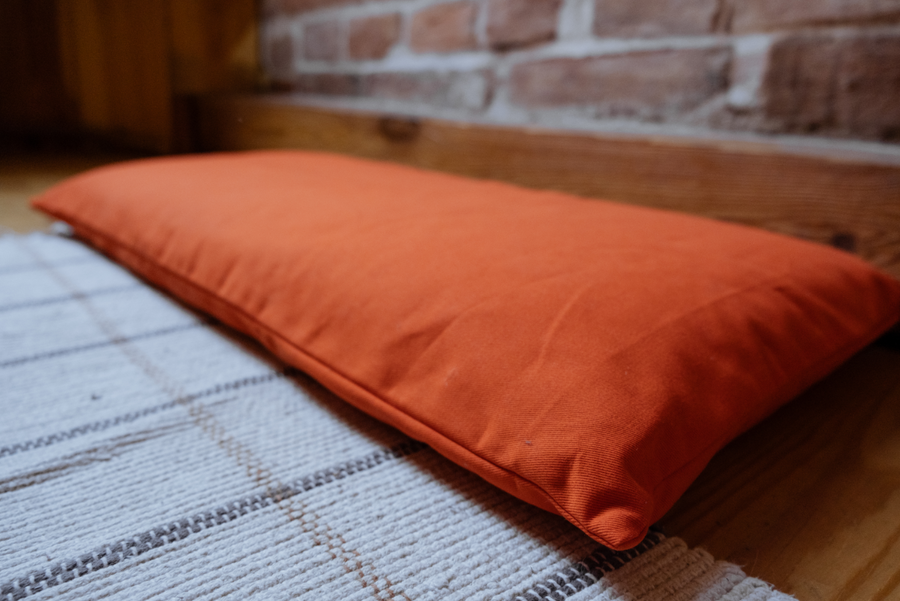 Floor Cushion with Buckwheat hulls 25"x12" (65x30cm) thick Linen Cover filler in a separate natural cotton Case Yoga Meditation pillow