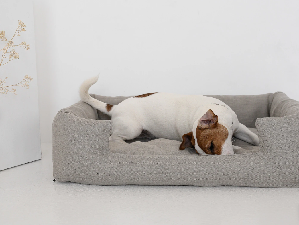 Organic Hemp Pet Bed Removable Washable Natural Linen Cover Bed Filled Organic Hemp Fiber Filler - Dog Cat Pet Bed Cots Mat Cover