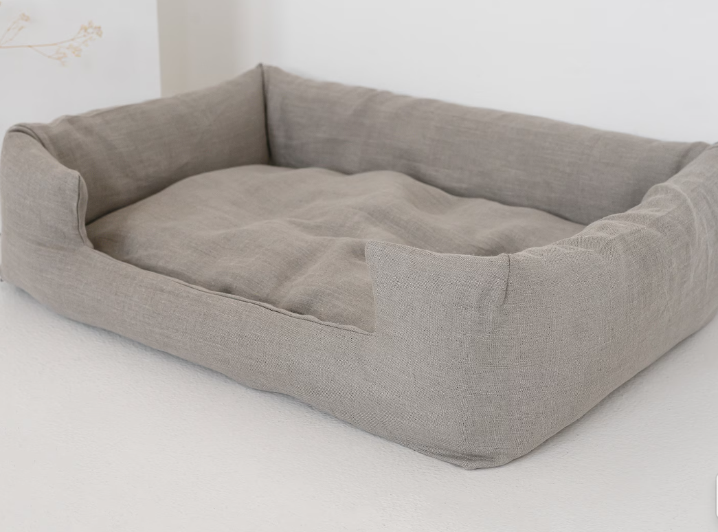 Organic Hemp Pet Bed Removable Washable Natural Linen Cover Bed Filled Organic Hemp Fiber Filler - Dog Cat Pet Bed Cots Mat Cover
