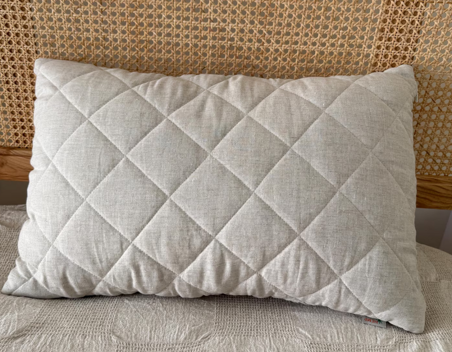 HEMP Pillow filled organic HEMP FIBER in Linen/Cotton fabric regulation height/Hemp pillow/ Hypoallergenic Bed Pillow Eco pillow