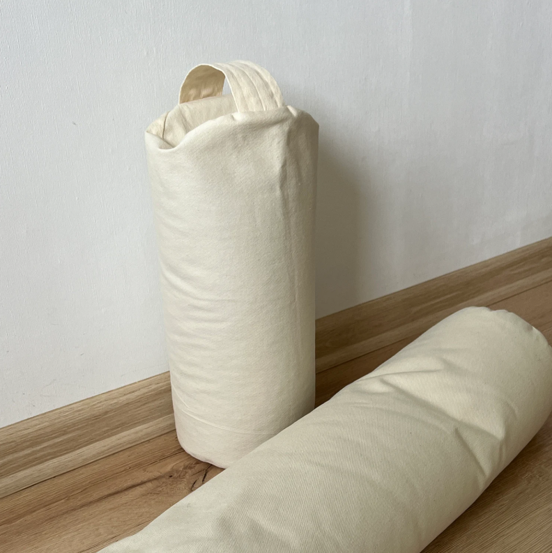 Bolster filled organic Buckwheat hulls yoga pillow Meditation pillow natural non dyed cotton fabric