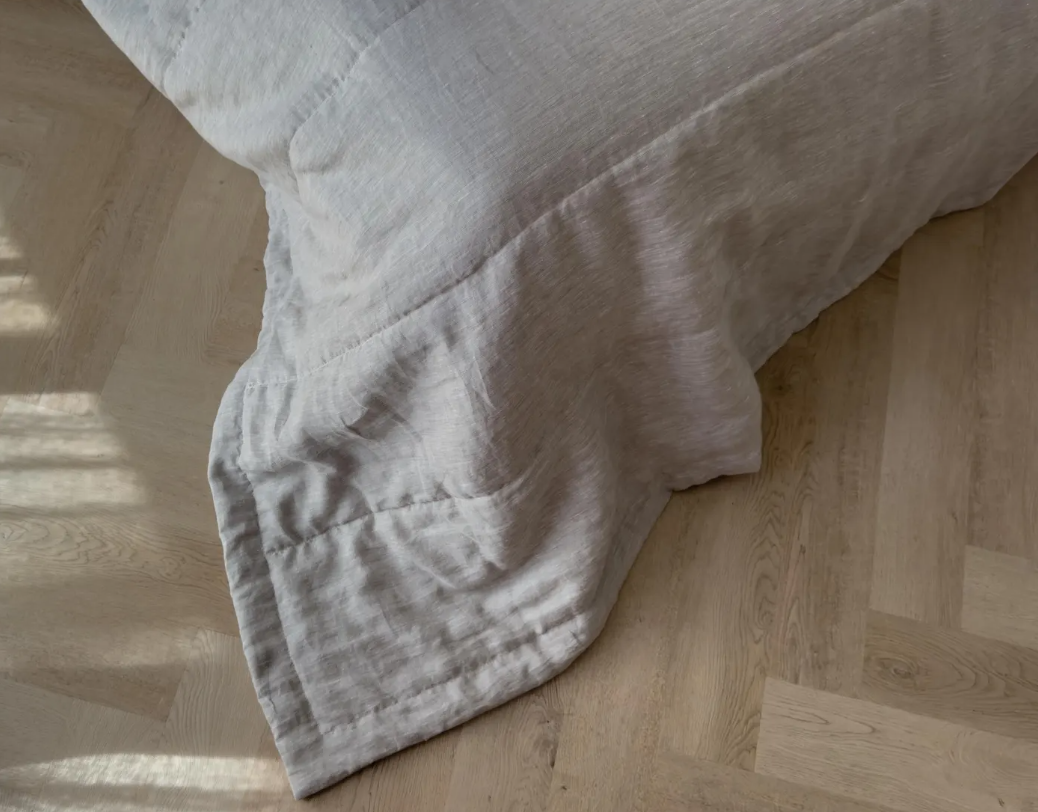 Thin Hemp Linen blanket summer quilt filled organic hemp fiber in soft washed linen fabric Custom Made blanket
