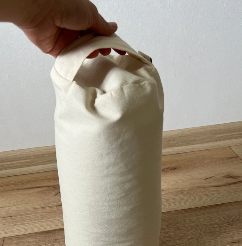 Bolster filled organic Buckwheat hulls yoga pillow Meditation pillow natural non dyed cotton fabric