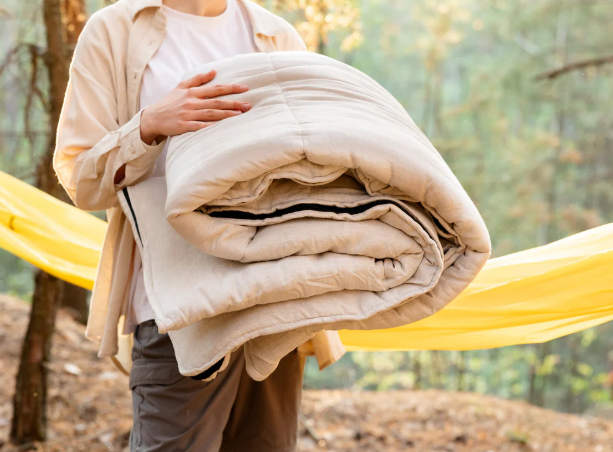 Special listing for Dylan Pullis one 24"W x 80"L floor topper with outer removable cover, one 36"W x 80"L thick hemp sleeping bag and one 36"W x 80"L linen sleeping bag liner