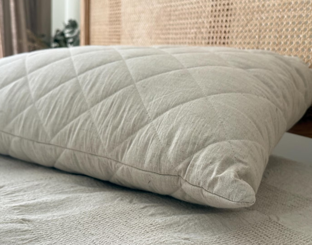 HEMP Pillow filled organic HEMP FIBER in Linen/Cotton fabric regulation height/Hemp pillow/ Hypoallergenic Bed Pillow Eco pillow