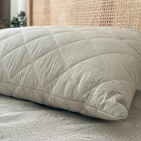 HEMP Pillow filled organic HEMP FIBER in Linen/Cotton fabric regulation height/Hemp pillow/ Hypoallergenic Bed Pillow Eco pillow