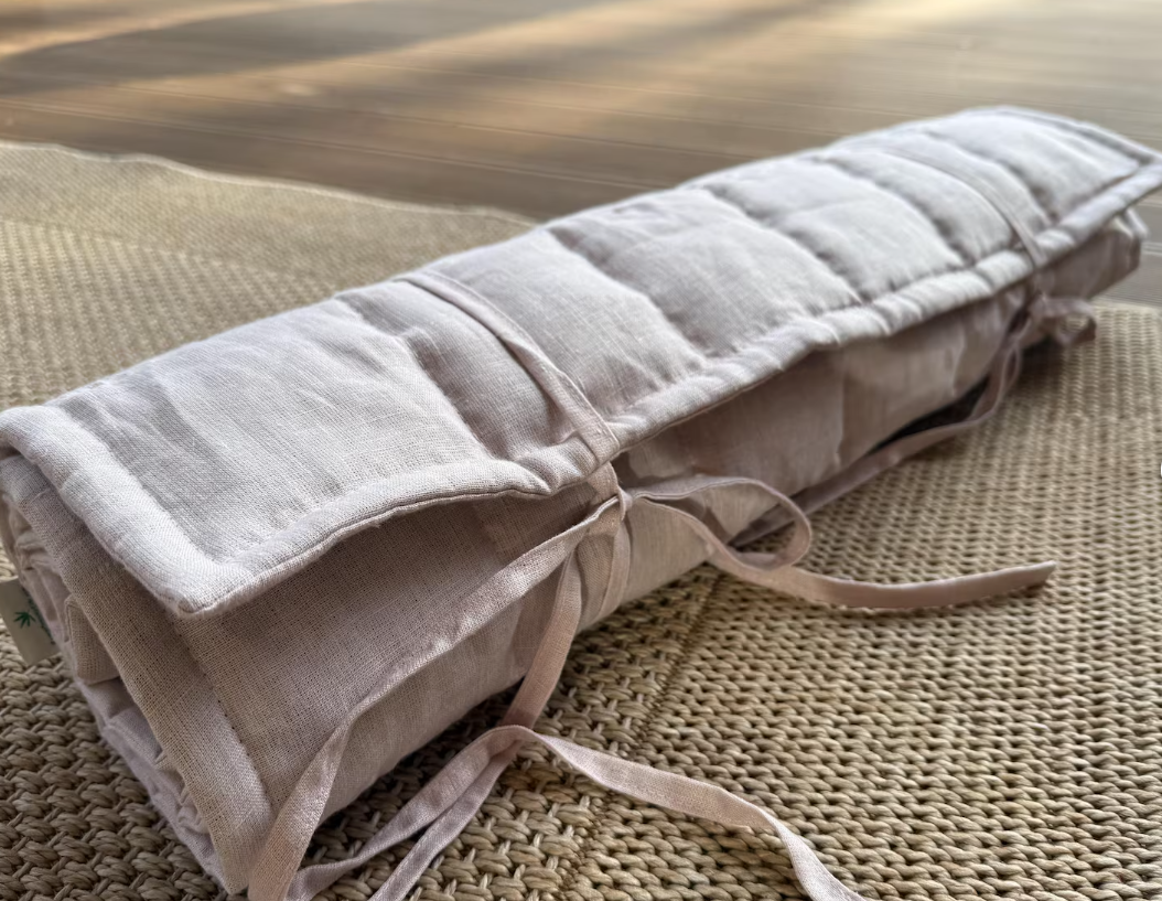 Hemp Yoga mat / Natural organic yoga mat rug/ hemp fiber in linen fabric / for Yoga studio pilates hand made/ Eco friendly