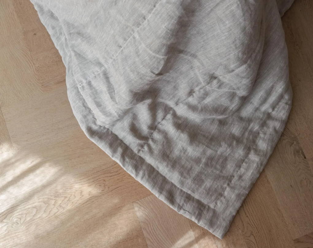 Thin Hemp Linen blanket summer quilt filled organic hemp fiber in soft washed linen fabric Custom Made blanket