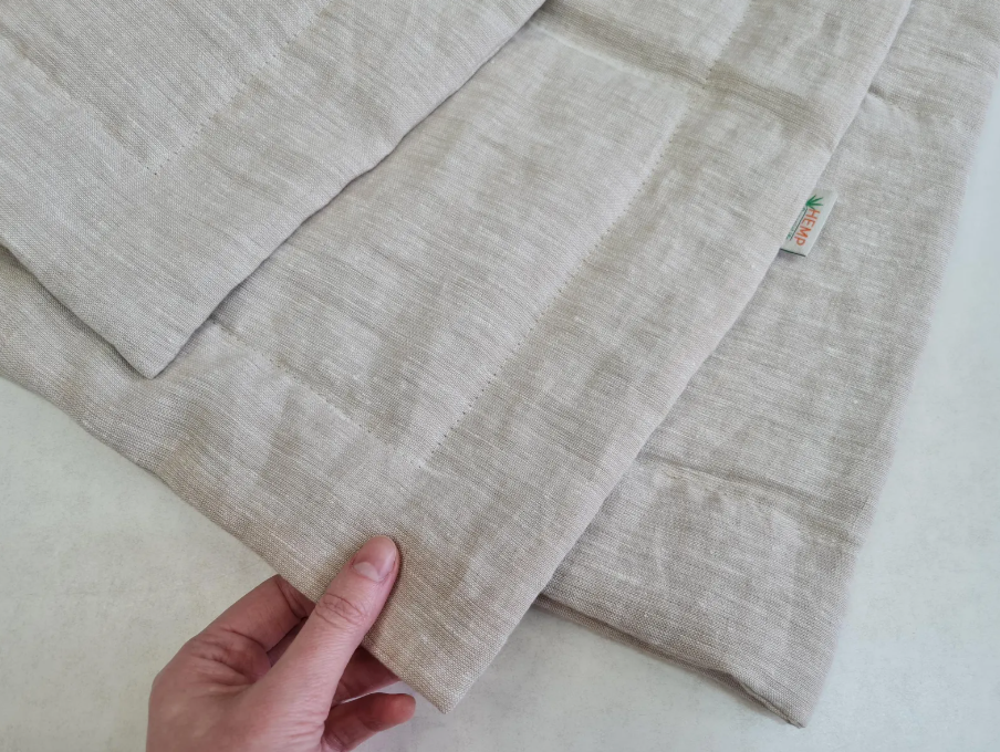 Thin Hemp Linen blanket summer quilt filled organic hemp fiber in soft washed linen fabric Custom Made blanket