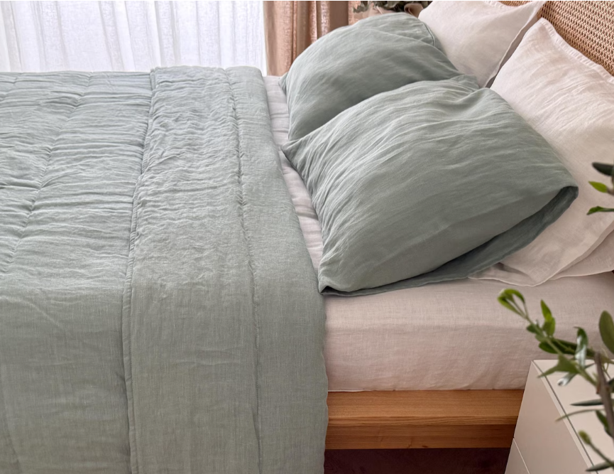 Linen Pillowcases Linen Washed Fabric Black White Green Ashen Pink Custom sizes Make to order