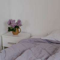 43" x 57" (110 x 145 cm) Lilac HEMP Linen Blanket Quilt Linen Fabric filled organic Hemp Fiber Filler