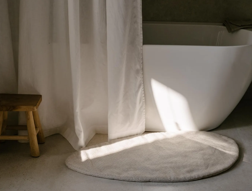 Stone-Shaped Hemp Linen Mat / filled HEMP Fiber filler in Linen fabric Custom size / Eco Home Decor