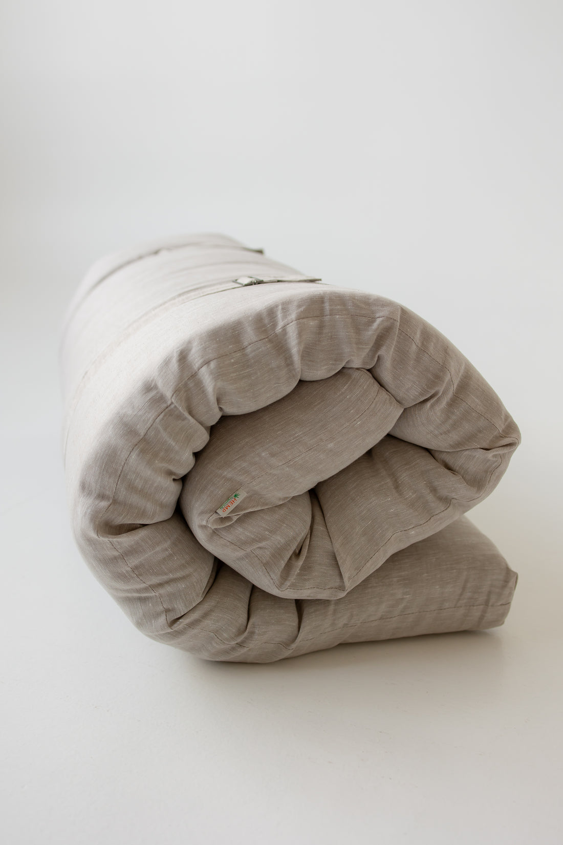 Hemp Linen Shikibuton Mat 3” thick organic mat with hemp fiber filler inside in natural non-dyed Linen fabric
