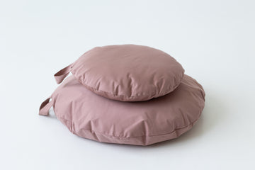 Round Hemp Cushion with Hemp fiber filling / Removable Cover + handle natural Cotton fabric Eco Yoga Floor pillow Custom made Sitting pad