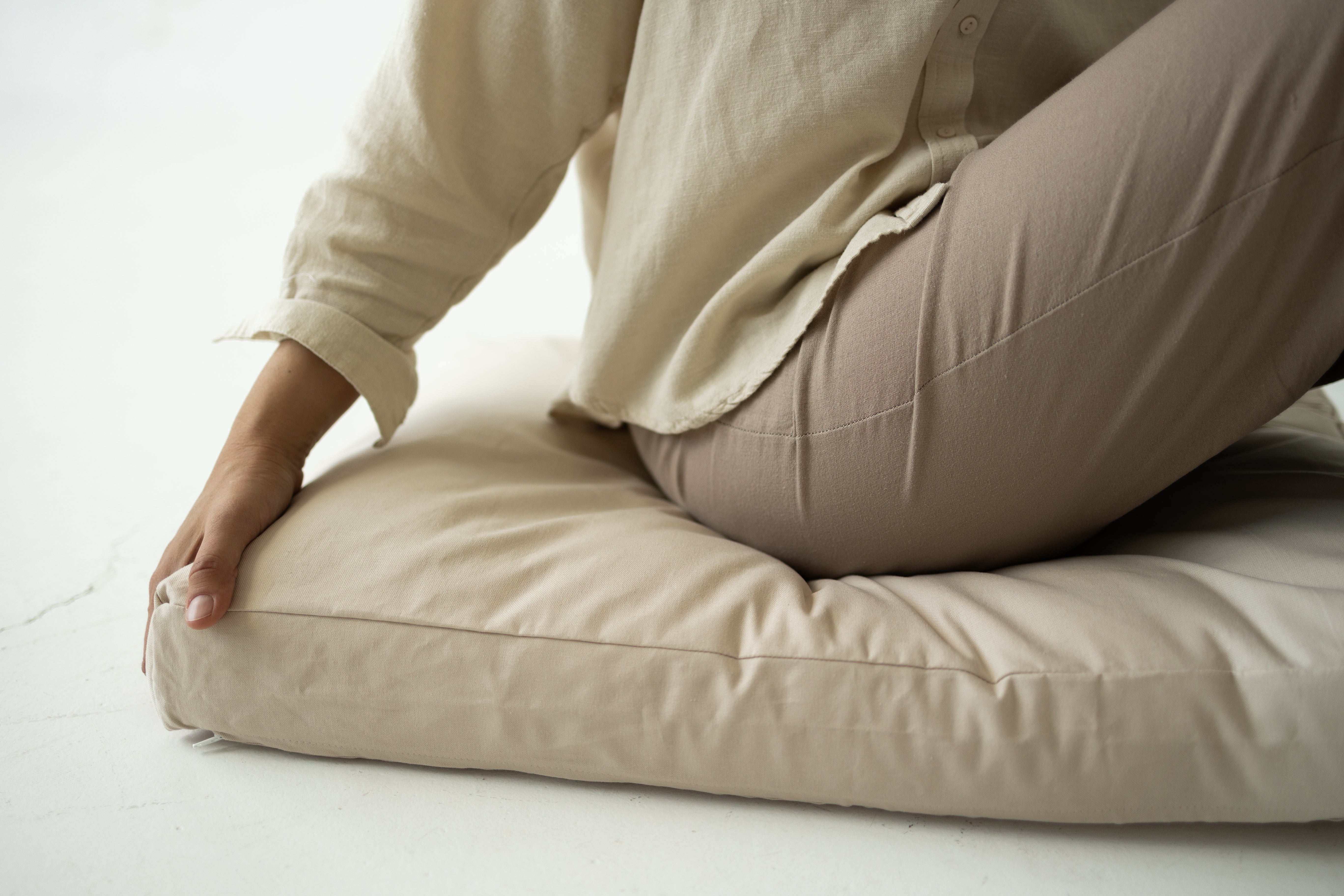 Eco Hemp Outdoor Cushion with Washable Removable Water Repellent Cover Organic Hemp Fiber Filler