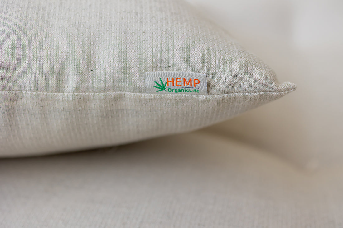 Hemp Shikibuton Pillow custom filled HEMP FIBER in Hemp Fabric with Zipper / Custom Sizes Available / Eco friendly