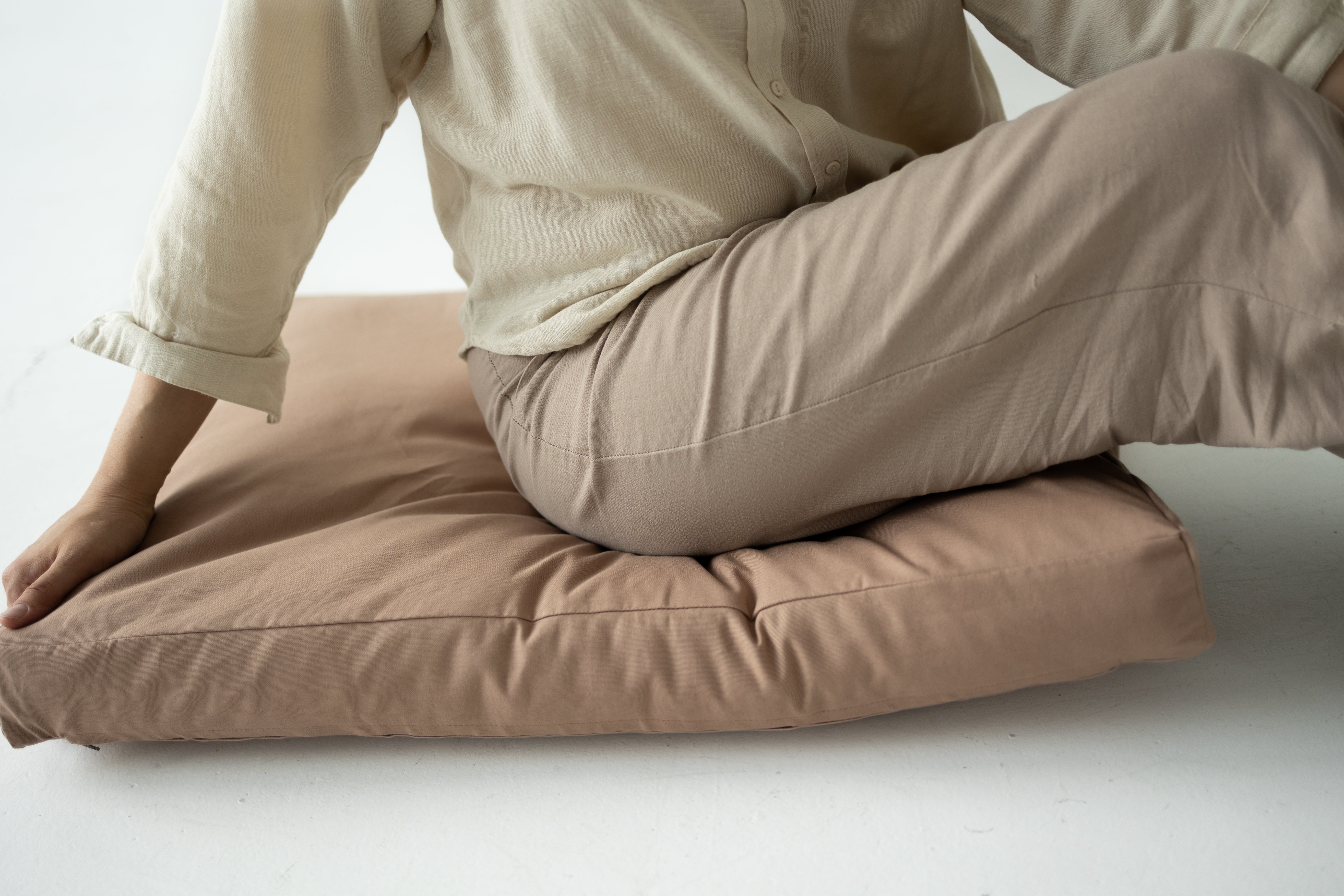 Eco Hemp Outdoor Cushion with Washable Removable Water Repellent Cover Organic Hemp Fiber Filler