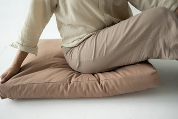 Eco Hemp Outdoor Cushion with Washable Removable Water Repellent Cover Organic Hemp Fiber Filler