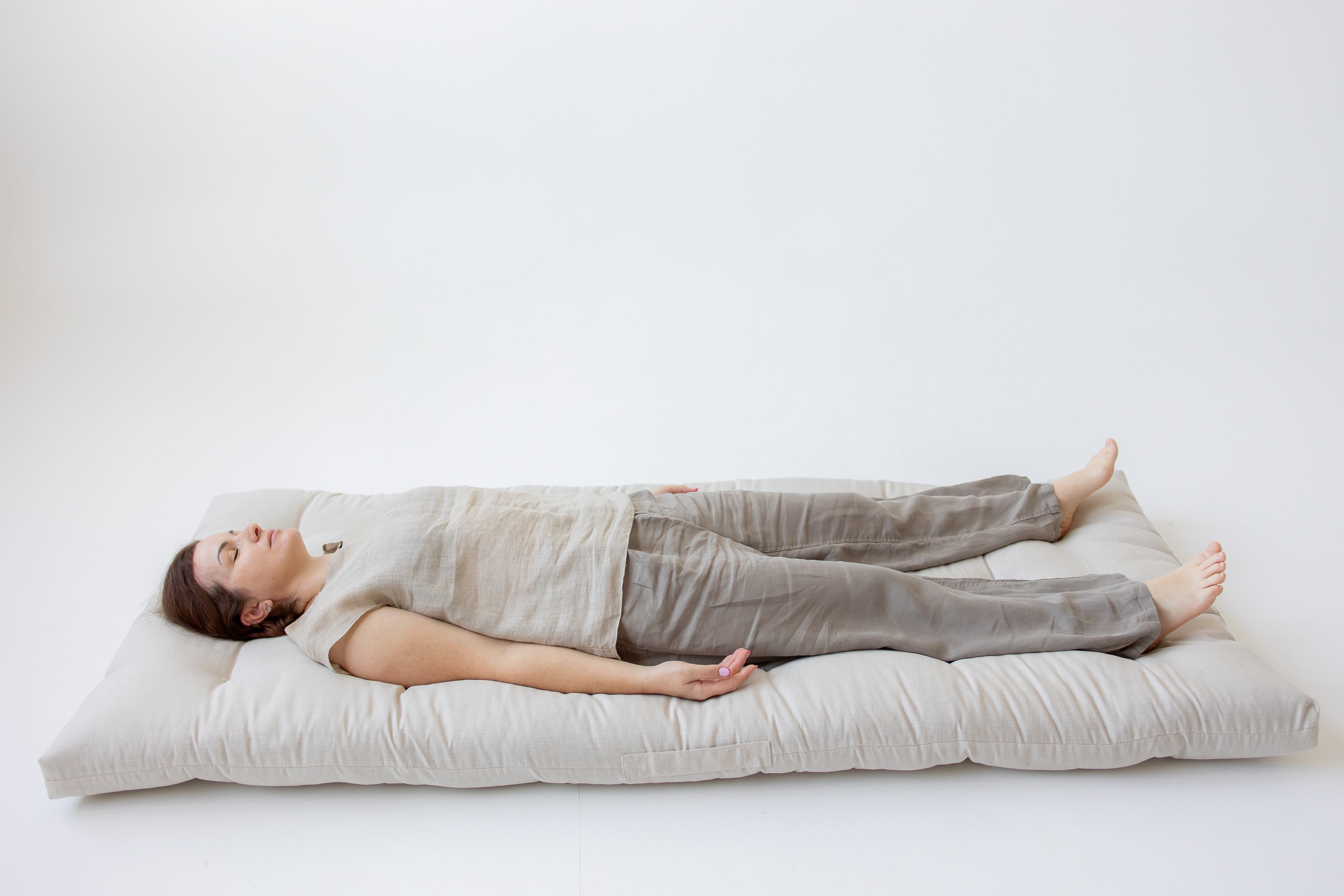 Hemp Shikibuton Mattress / Topper 3” thick Hemp fiber filling in Natural Hemp fabric / Hand made Eco-Friendly Floor Bedding Eco Living