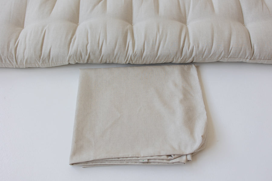 Removable Hemp Cover with Zipper for shikibuton mattress 3" thik / Natural Hemp Fabric / Custom size / Queen Full, Twin, King / Eco-friendly