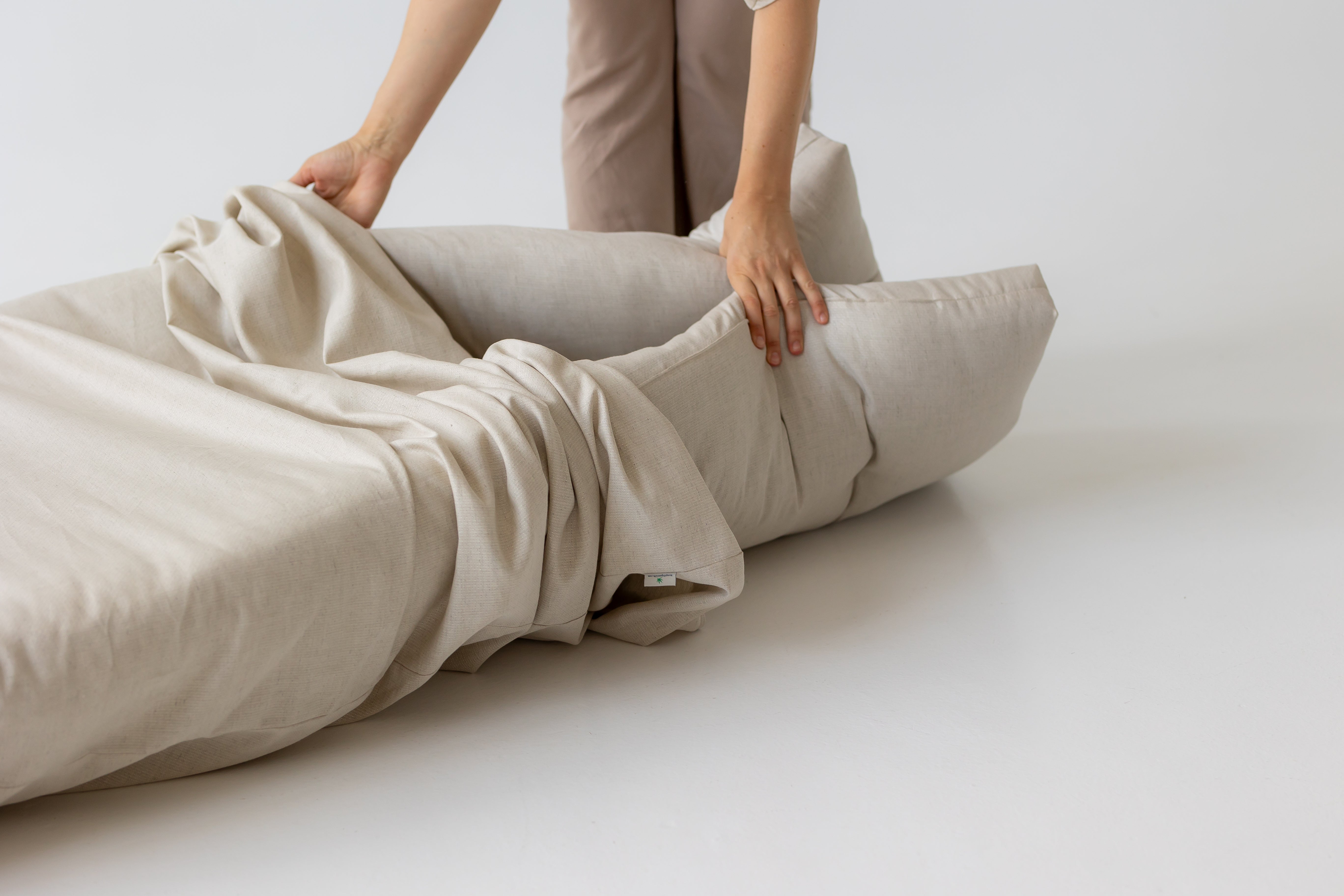 Removable Hemp Cover with Zipper for shikibuton mattress 3" thik / Natural Hemp Fabric / Custom size / Queen Full, Twin, King / Eco-friendly