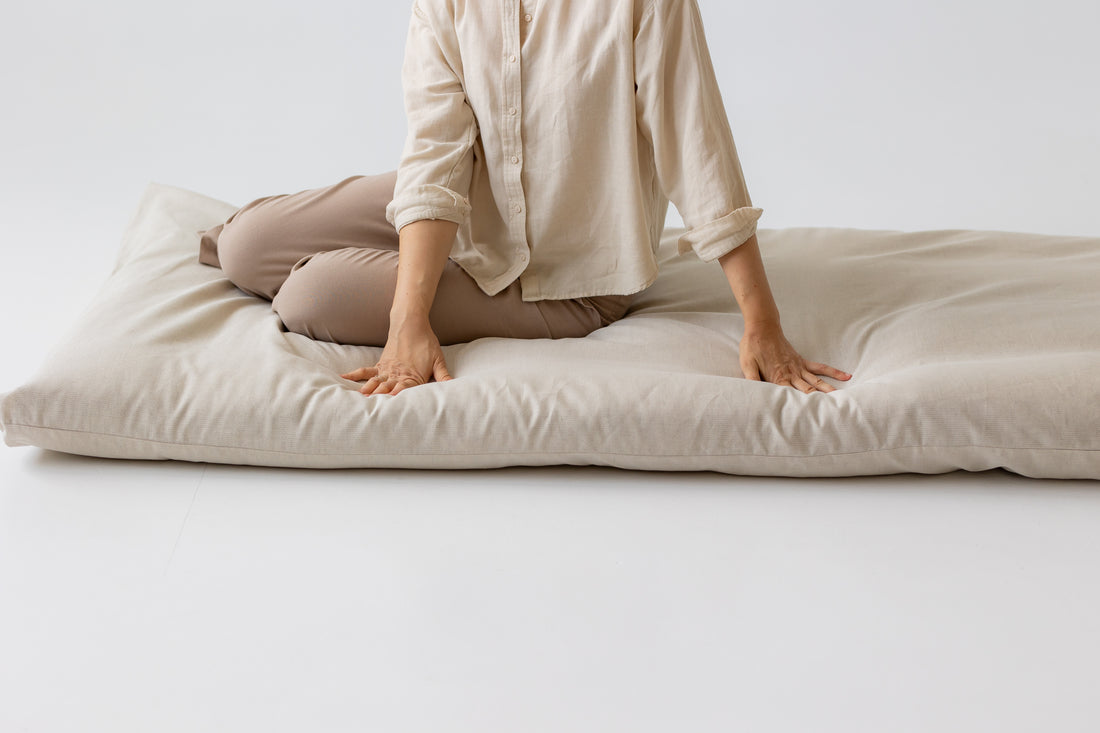 Removable Hemp Cover with Zipper for shikibuton mattress 3" thik / Natural Hemp Fabric / Custom size / Queen Full, Twin, King / Eco-friendly