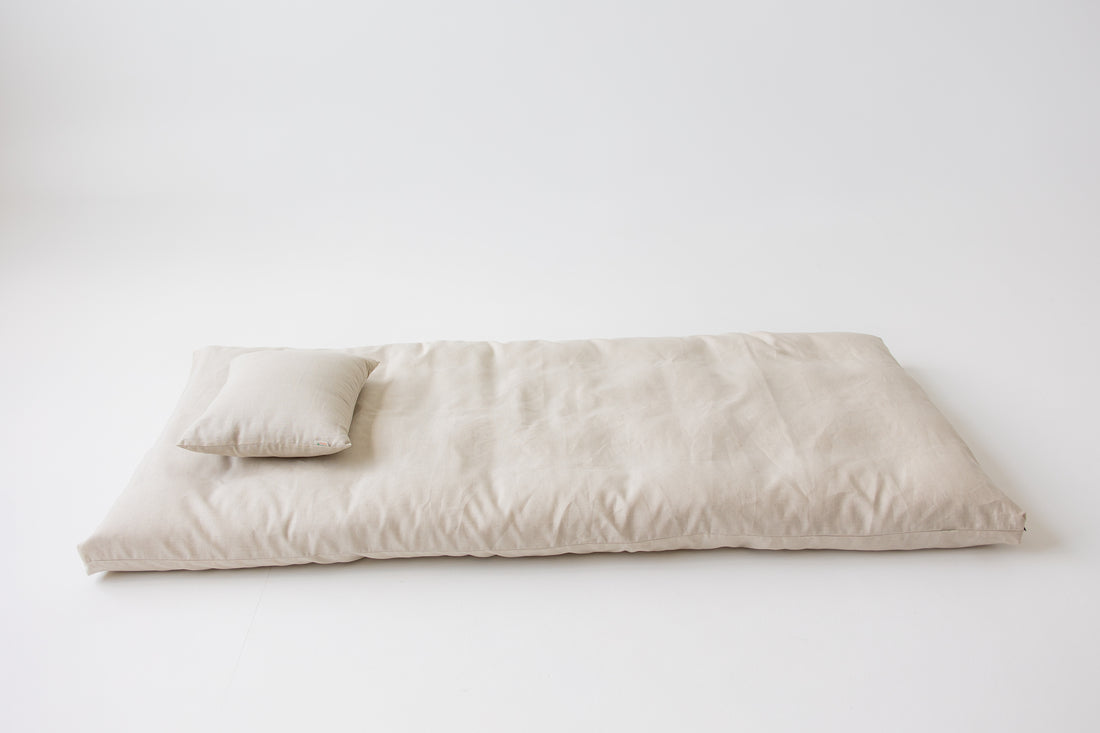 Hemp Shikibuton Pillow custom filled HEMP FIBER in Hemp Fabric with Zipper / Custom Sizes Available / Eco friendly