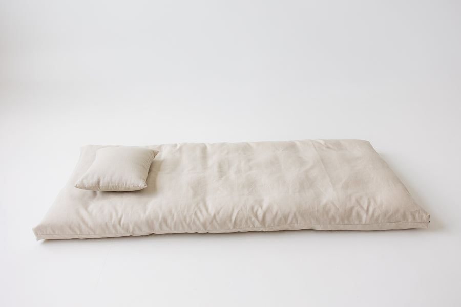 Hemp Shikibuton Pillow custom filled HEMP FIBER in Hemp Fabric with Zipper / Custom Sizes Available / Eco friendly