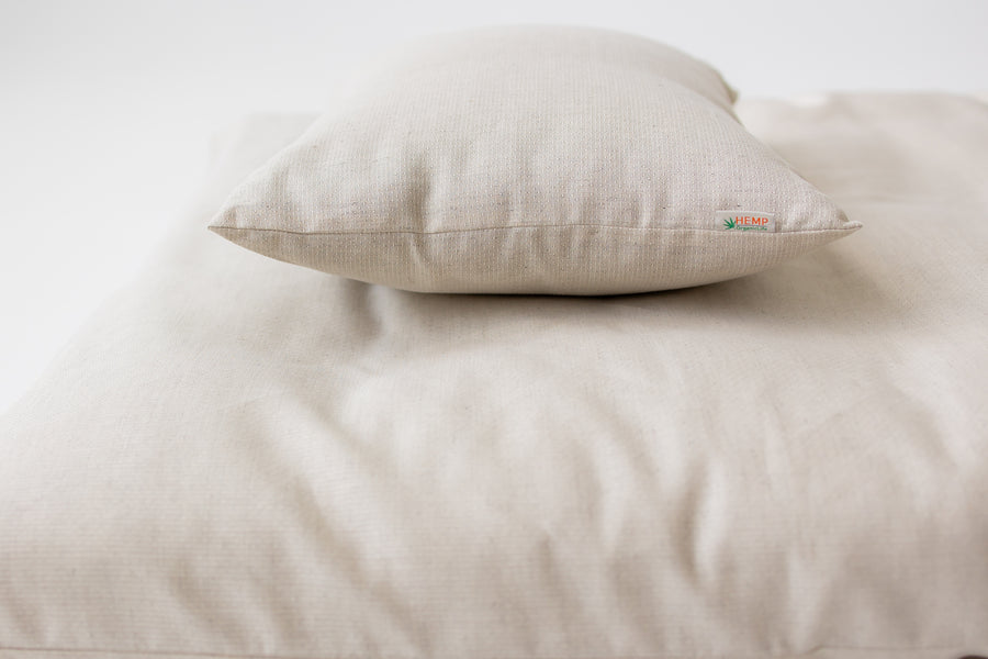 Hemp Shikibuton Pillow custom filled HEMP FIBER in Hemp Fabric with Zipper / Custom Sizes Available / Eco friendly