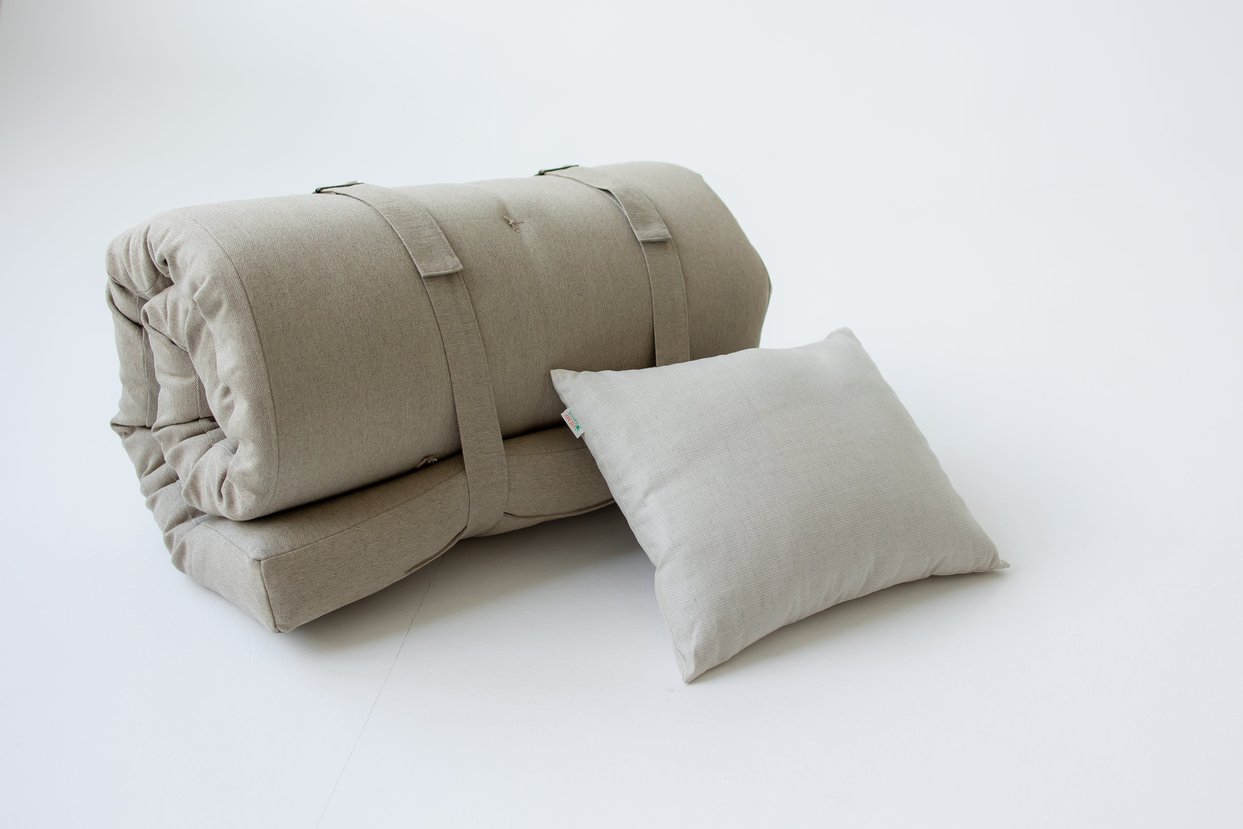 Hemp Shikibuton Pillow custom filled HEMP FIBER in Hemp Fabric with Zipper / Custom Sizes Available / Eco friendly