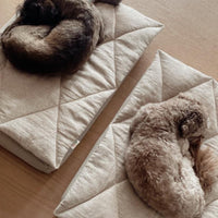 HEMP DOG blanket filled HEMP Fiber in natural linen fabric dog blanket personalised for bed dog mat