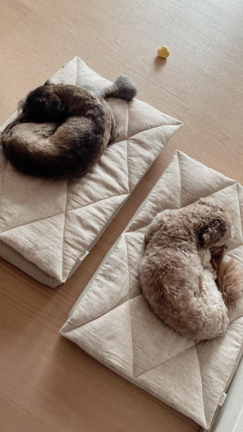 HEMP DOG blanket filled HEMP Fiber in natural linen fabric dog blanket personalised for bed dog mat