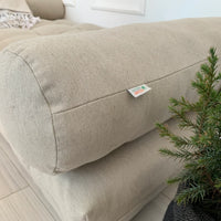 HEMP Mat floor Cushion filled organic hemp fiber filling in natural LINEN fabric Custom made