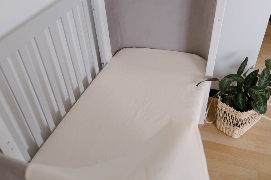 23.5" × 71" (60 × 180 cm) Crib Fitted Sheet to the depth of the futon 4" in Natural non-dyed Hemp fabric Fitted Sheets For Toddlers Kids Bed