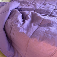 39" x 43" (100 x 110 cm) Lilac HEMP Linen Blanket Quilt Linen Fabric Filler Organic Hemp Fiber Eco friendly