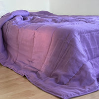 39" x 43" (100 x 110 cm) Lilac HEMP Linen Blanket Quilt Linen Fabric Filler Organic Hemp Fiber Eco friendly