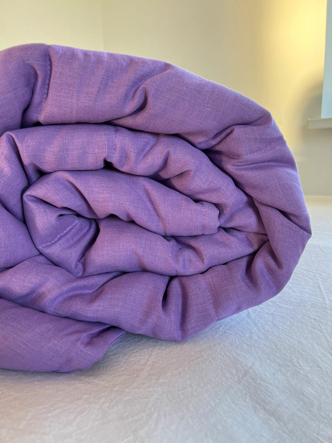 39" x 43" (100 x 110 cm) Lilac HEMP Linen Blanket Quilt Linen Fabric Filler Organic Hemp Fiber Eco friendly