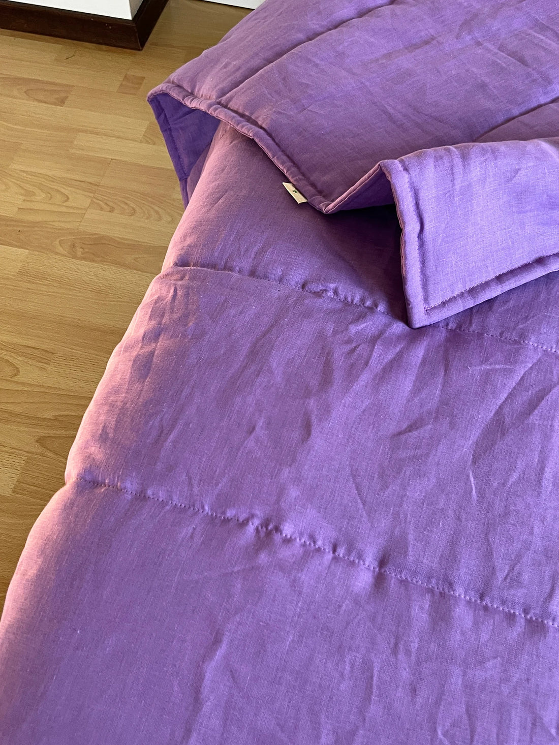 39" x 43" (100 x 110 cm) Lilac HEMP Linen Blanket Quilt Linen Fabric Filler Organic Hemp Fiber Eco friendly