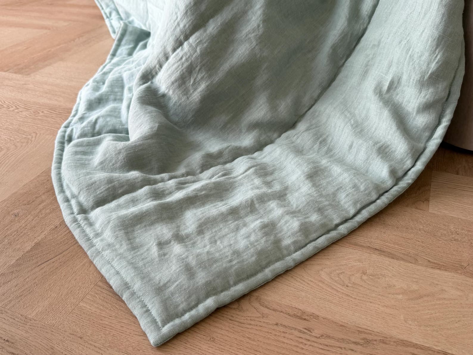 Breathable Hemp Linen Blanket filled organic HEMP FIBER filler in Linen fabric