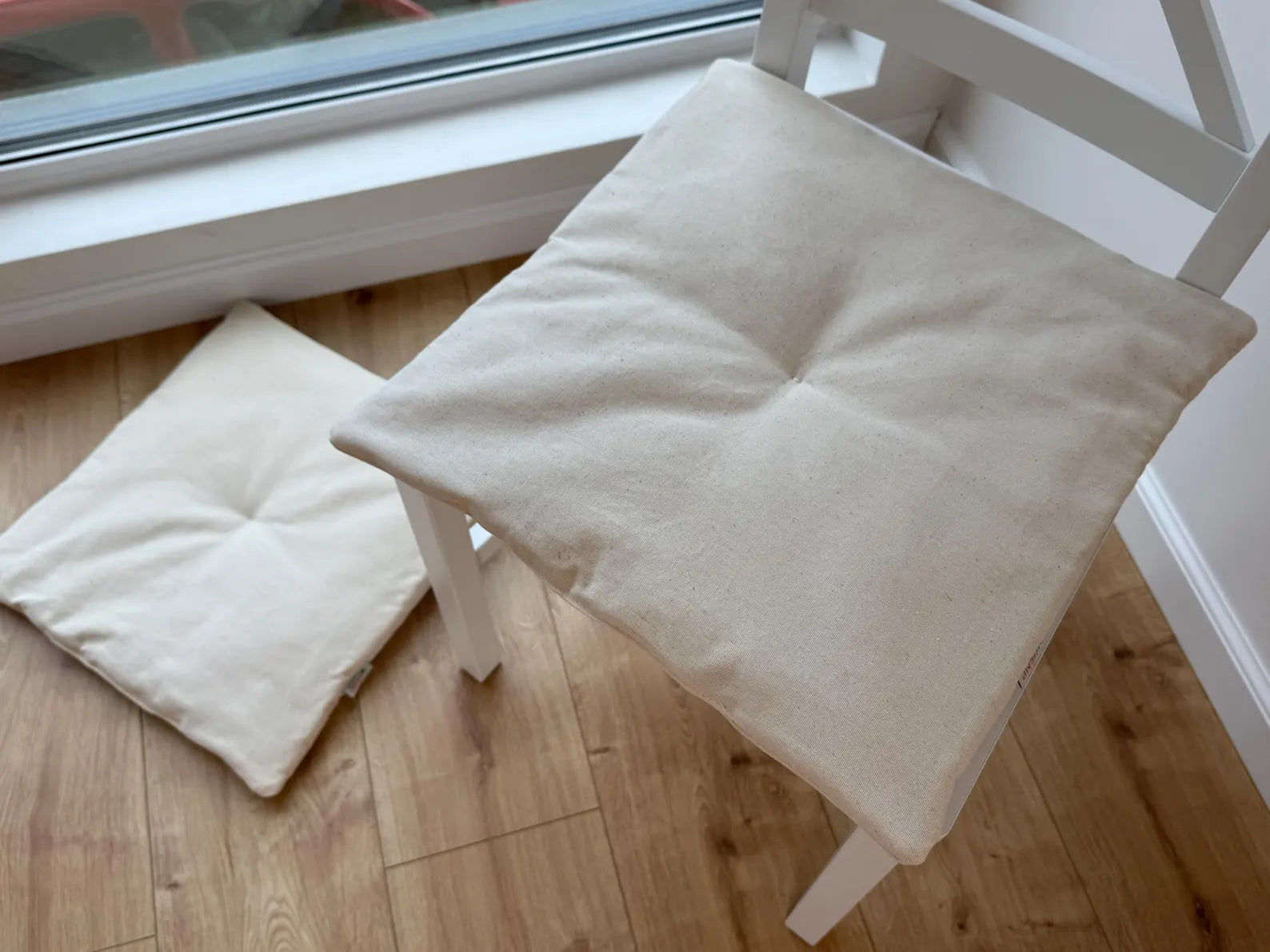 Hemp cotton seat Cushion for chair without ties filled organic hemp fiber in natural cotton fabric Chair Cushion Pillow seat